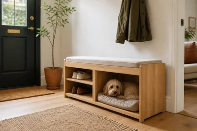 Pet-Friendly Entryway Benches: A Buyer’s Guide to Seating, Shoe Storage and Small-Dog Resting Nooks