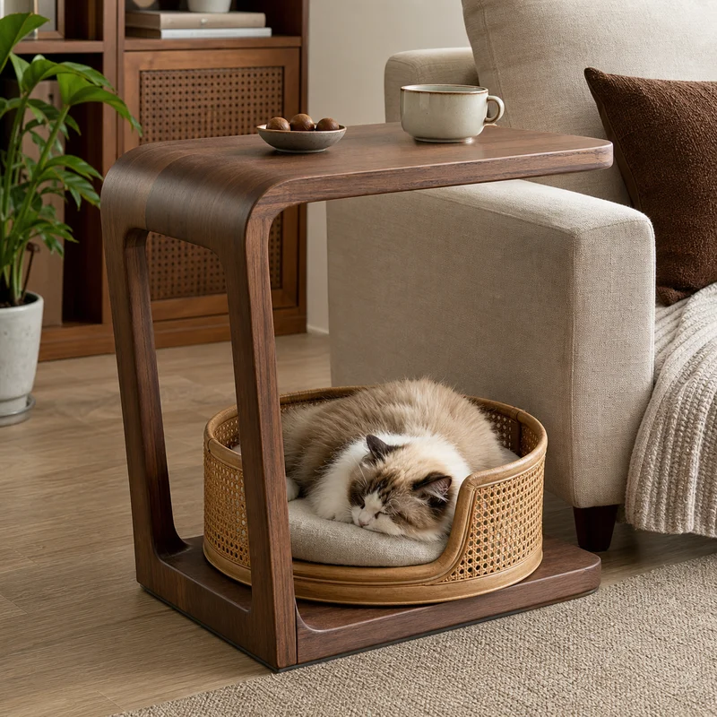 C-Shape Pet Basket Side Table