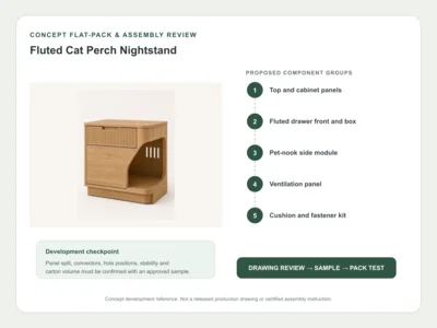 Fluted Cat Perch Nightstand