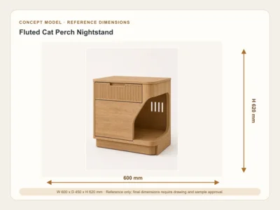 Fluted Cat Perch Nightstand