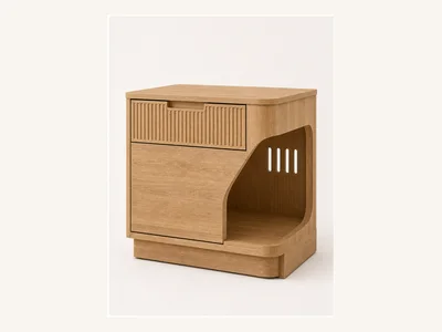 Fluted Cat Perch Nightstand