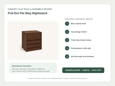 Pull-Out Pet Step Nightstand