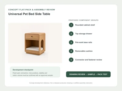 Universal Pet Bed Side Table