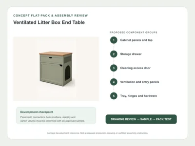 Ventilated Litter Box End Table