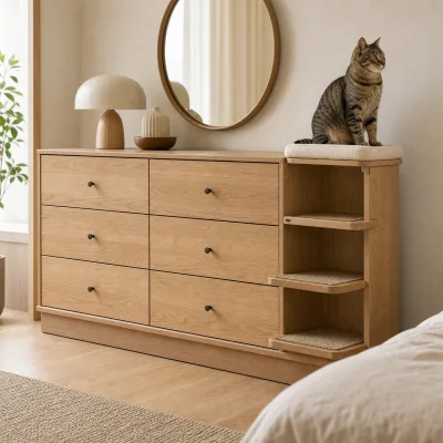 Dresser with Cat Climbing Module