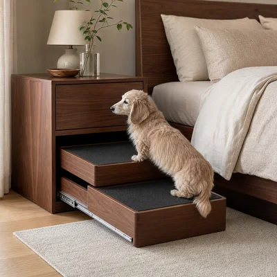Pull-Out Pet Step Nightstand
