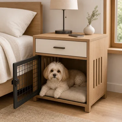 Small Dog Crate Nightstand